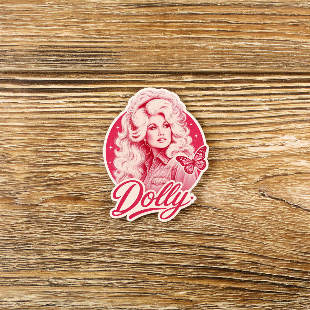 Dolly Parton Butterfly Cowgirl Vinyl Sticker
