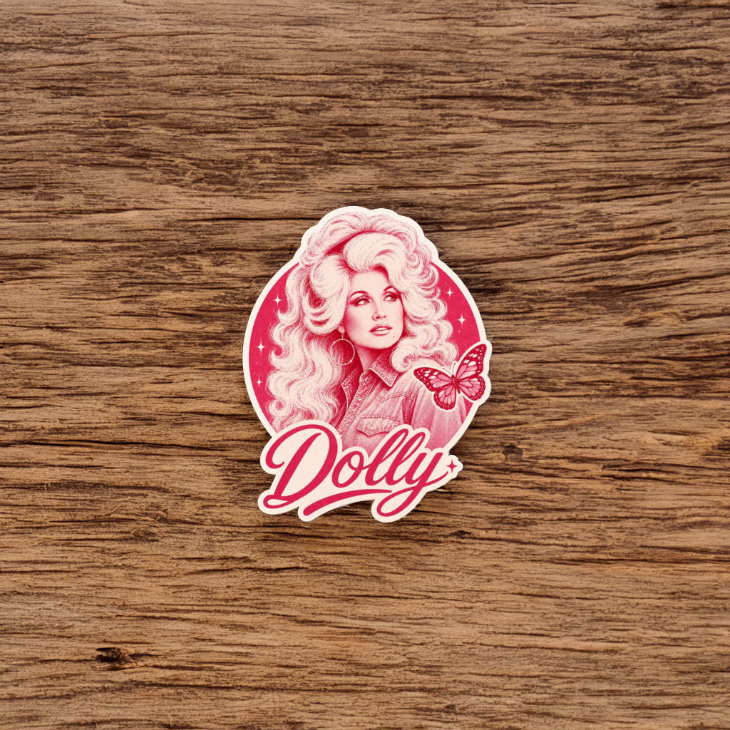Dolly Parton Butterfly Cowgirl Vinyl Sticker