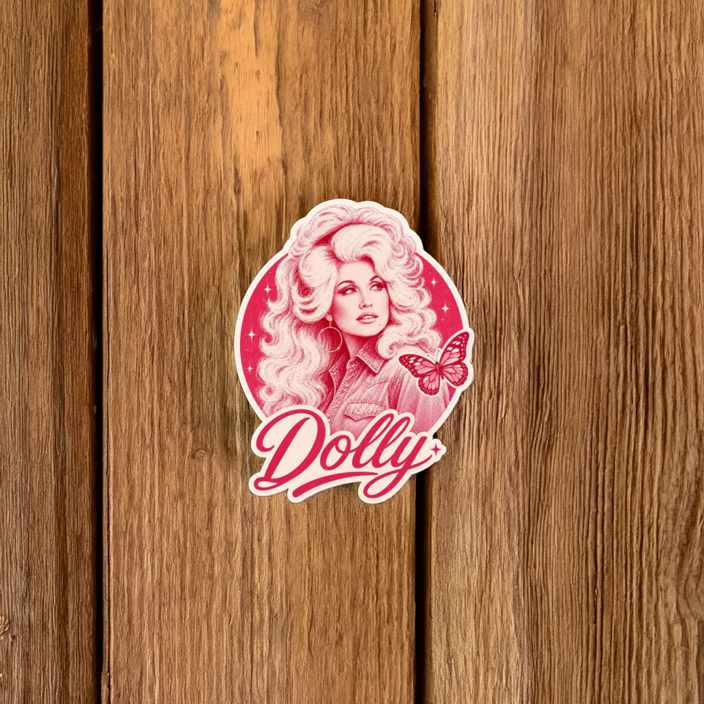 Dolly Parton Butterfly Cowgirl Vinyl Sticker
