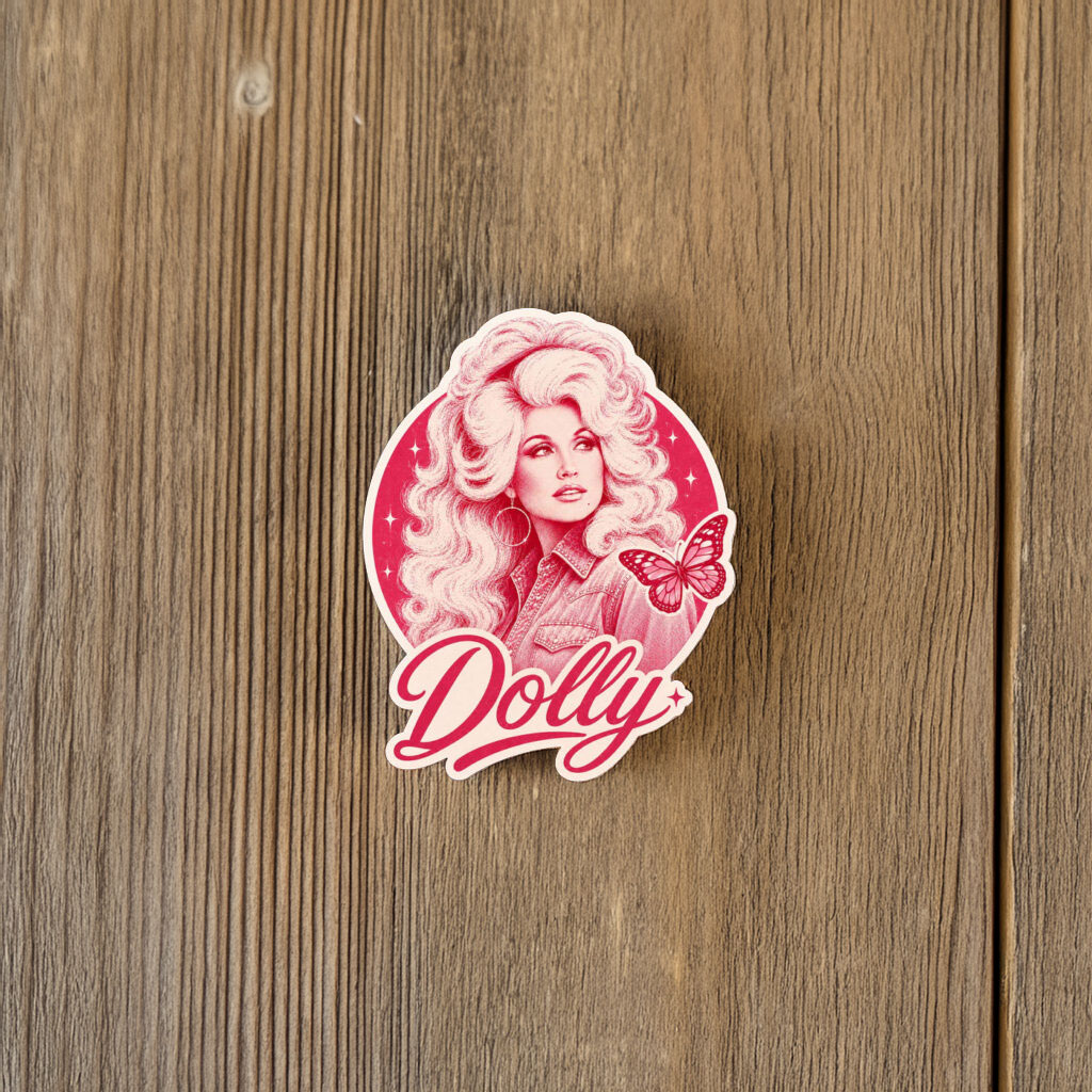 Dolly Parton Butterfly Cowgirl Vinyl Sticker