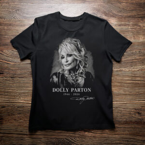 Dolly Parton Portrait Signature Graphic T-Shirt