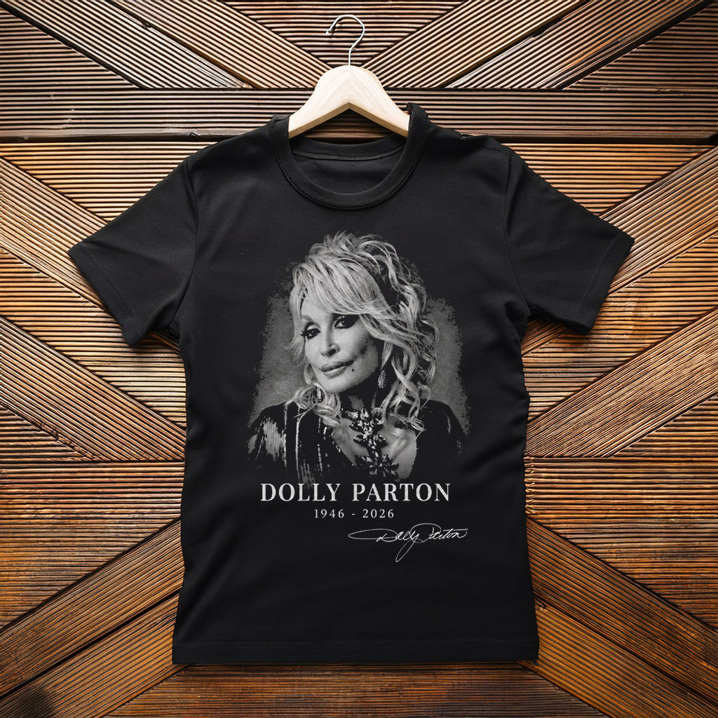 Dolly Parton Portrait Signature Graphic T-Shirt