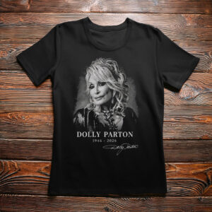 Dolly Parton Portrait Signature Graphic T-Shirt