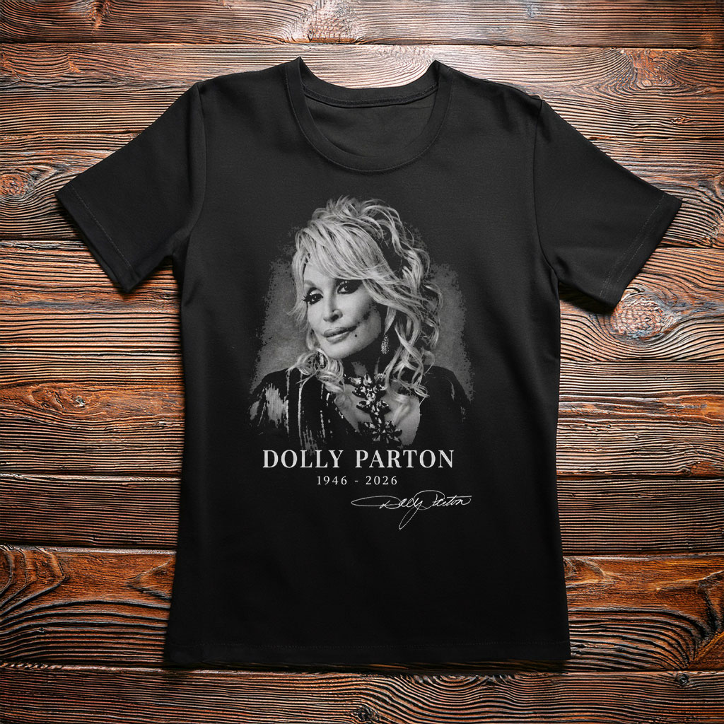 Dolly Parton Portrait Signature Graphic T-Shirt