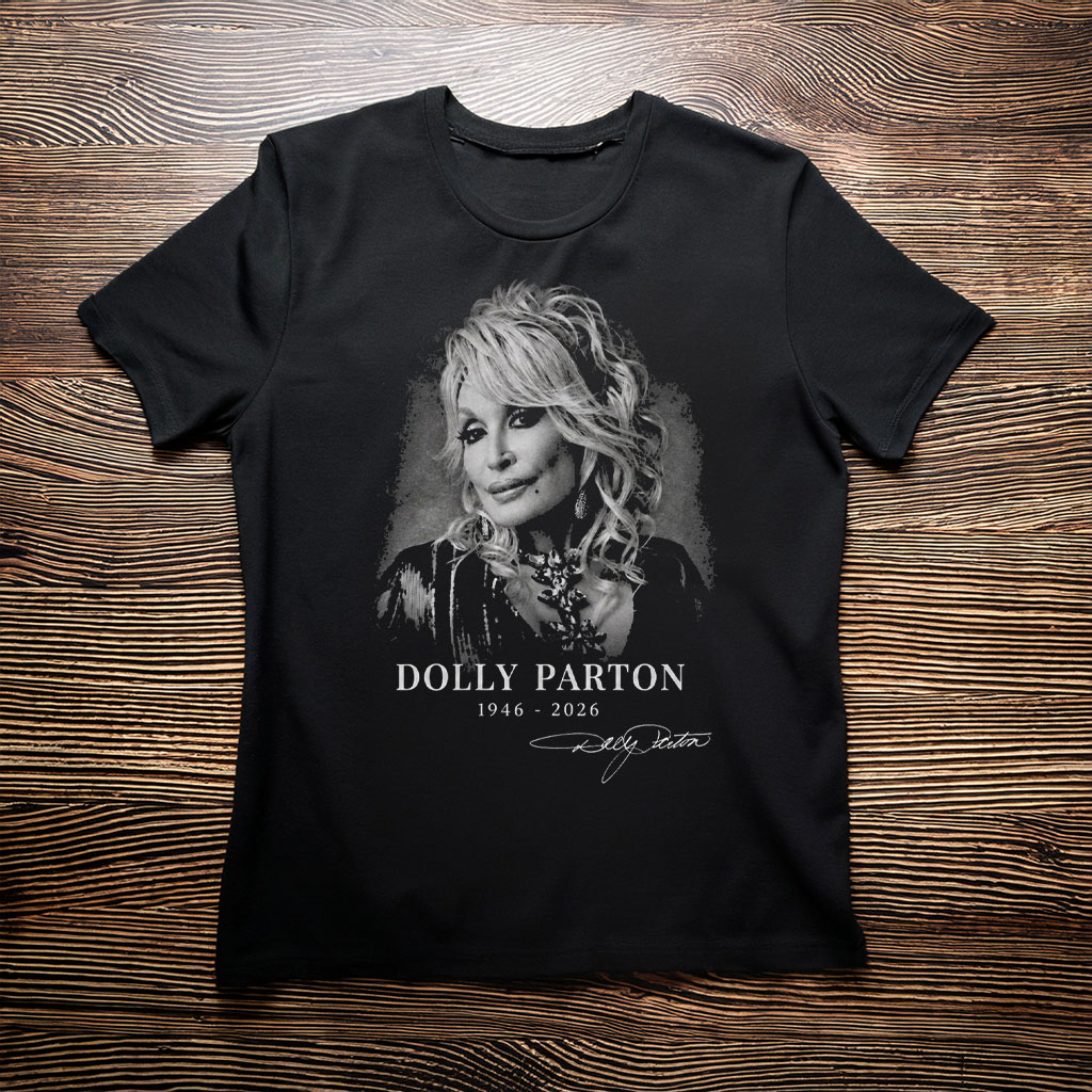 Dolly Parton Portrait Signature Graphic T-Shirt