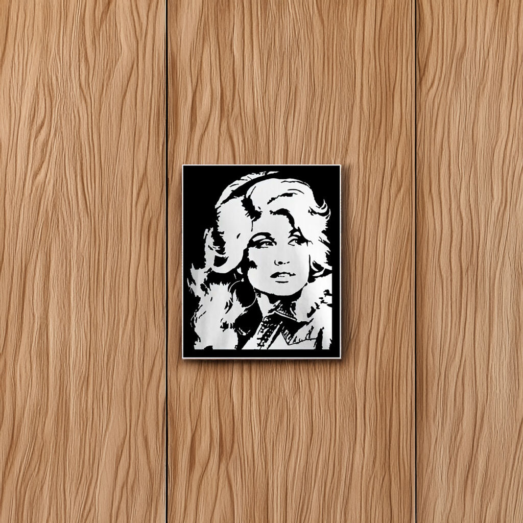 Dolly Parton Stencil Art Sticker