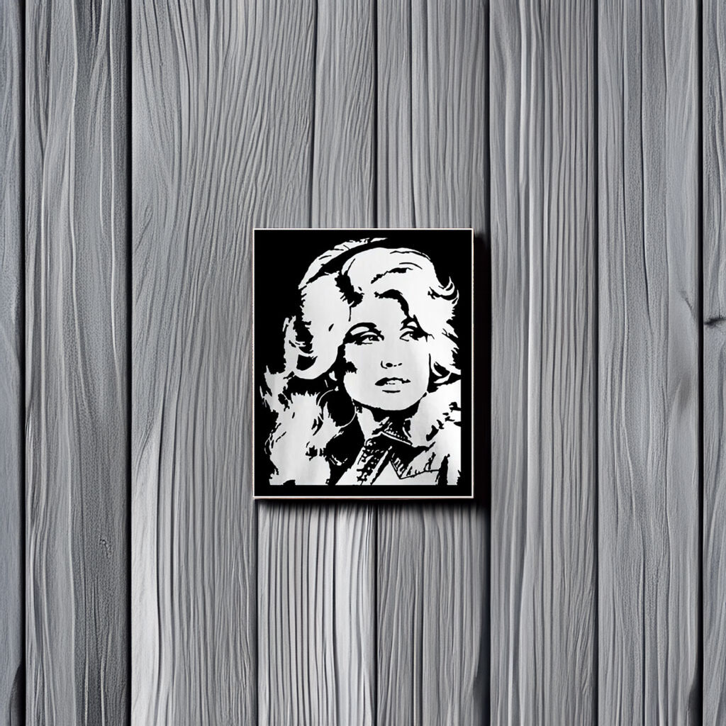Dolly Parton Stencil Art Sticker