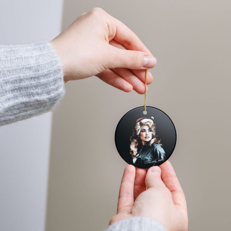 Dolly Parton Xmas Ceramic Ornament