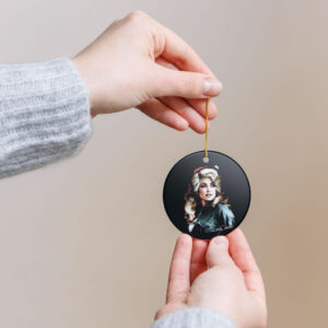 Dolly Parton Xmas Ceramic Ornament