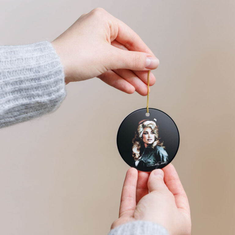 Dolly Parton Xmas Ceramic Ornament