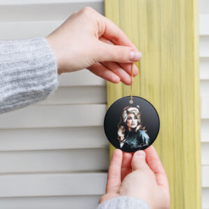 Dolly Parton Xmas Ceramic Ornament