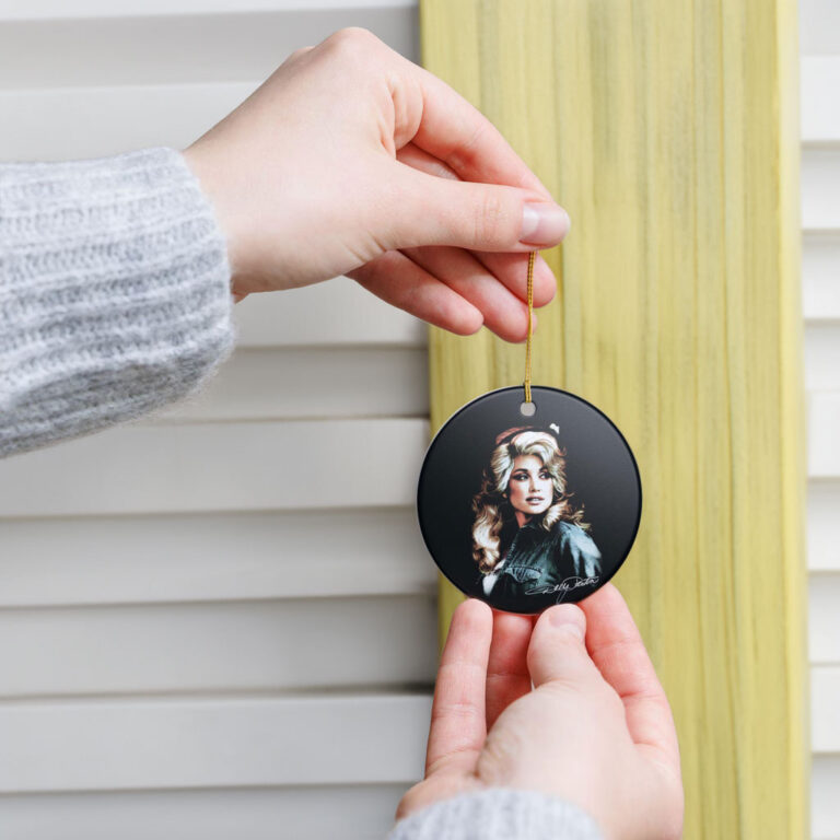 Dolly Parton Xmas Ceramic Ornament