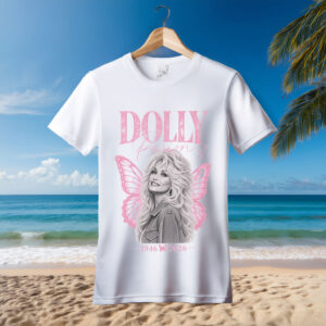 Dolly Parton tribute Pink Butterfly Portrait T-Shirt
