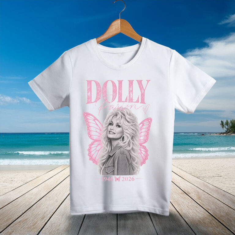 Dolly Parton tribute Pink Butterfly Portrait T-Shirt