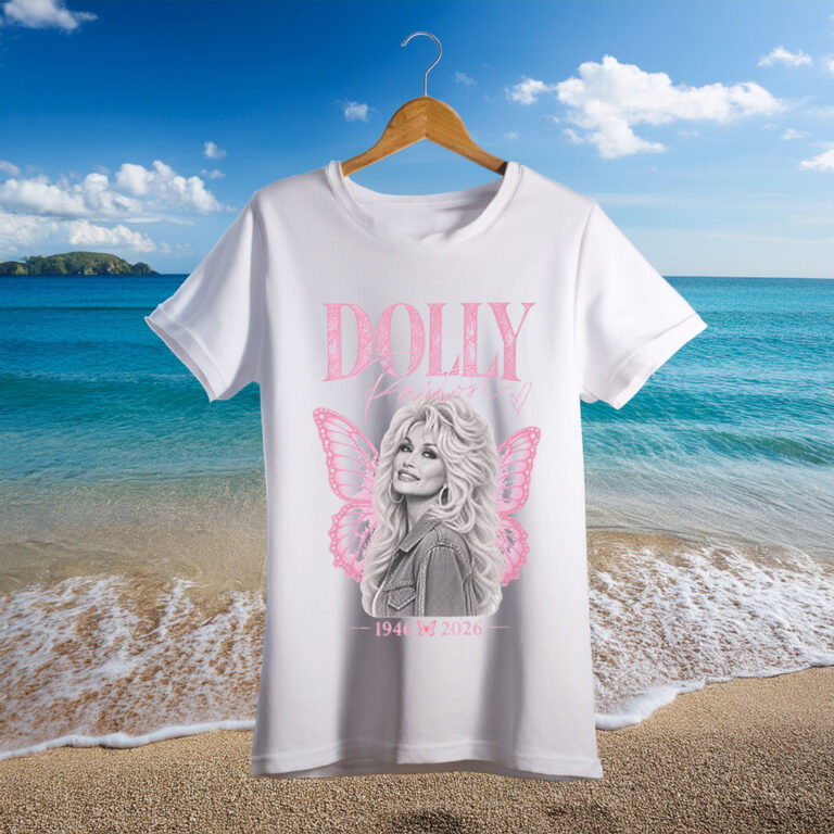 Dolly Parton tribute Pink Butterfly Portrait T-Shirt