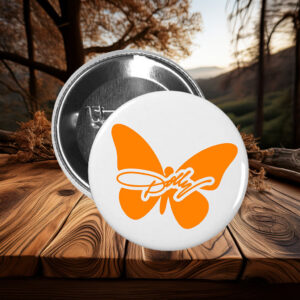 Dolly Butterfly Pin Back Button