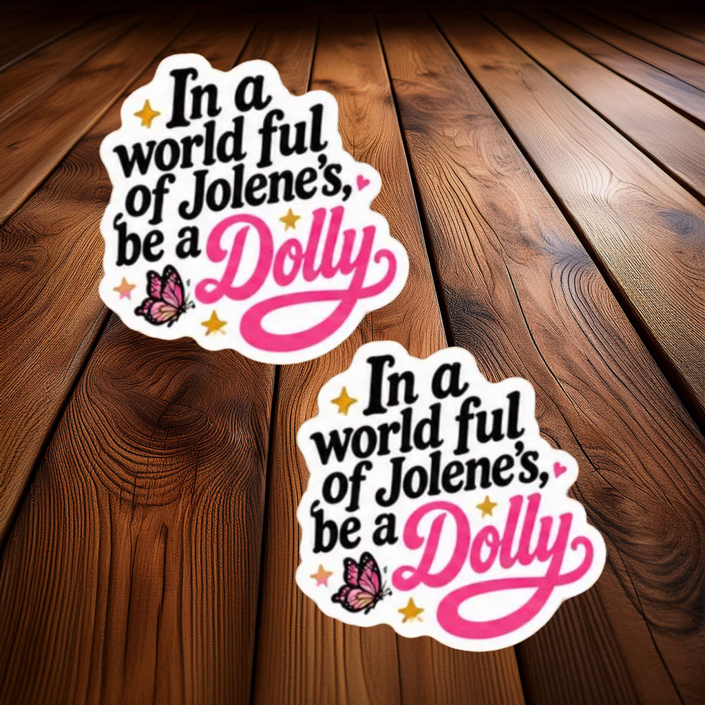 Dolly Country Queen Vintage Pink Cowboy Sticker
