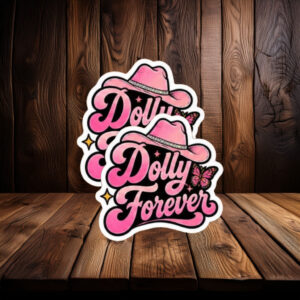 Dolly Forever Country Music Vintage Pink Butterfly Sticker