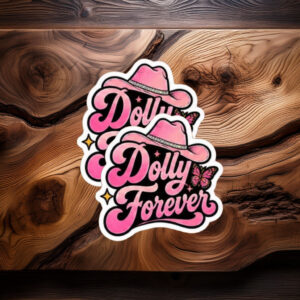 Dolly Forever Country Music Vintage Pink Butterfly Sticker