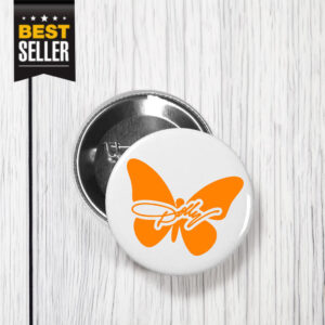 Dolly Orange Butterfly UT Knoxville Pin Button