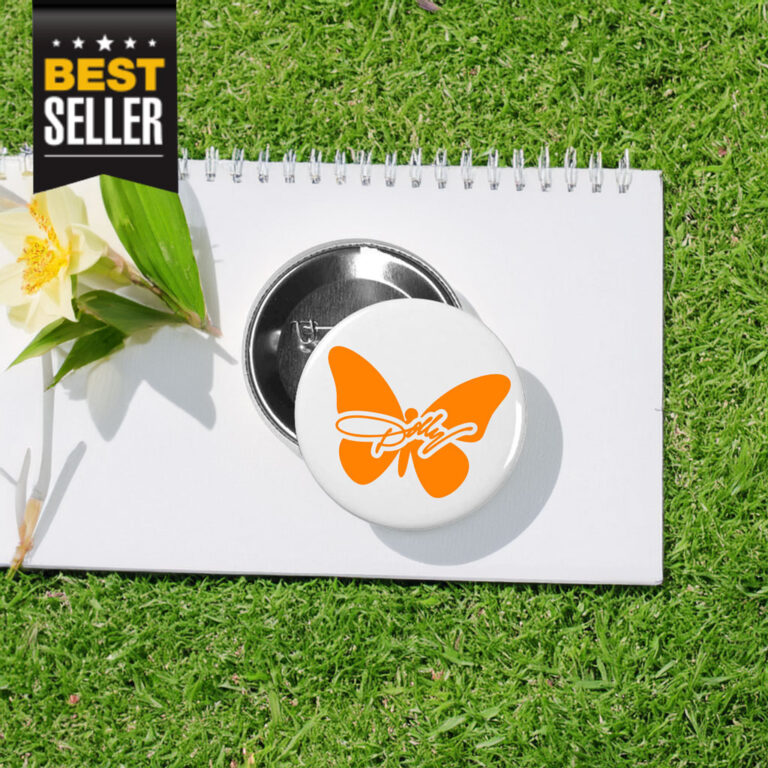 Dolly Orange Butterfly UT Knoxville Pin Button