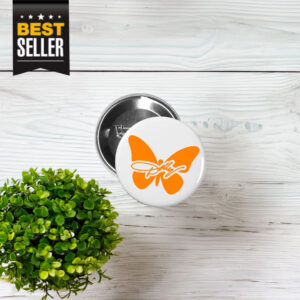 Dolly Orange Butterfly UT Knoxville Pin Button