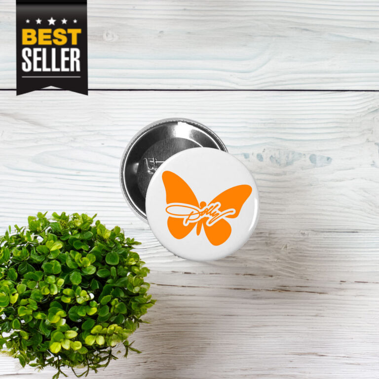 Dolly Orange Butterfly UT Knoxville Pin Button