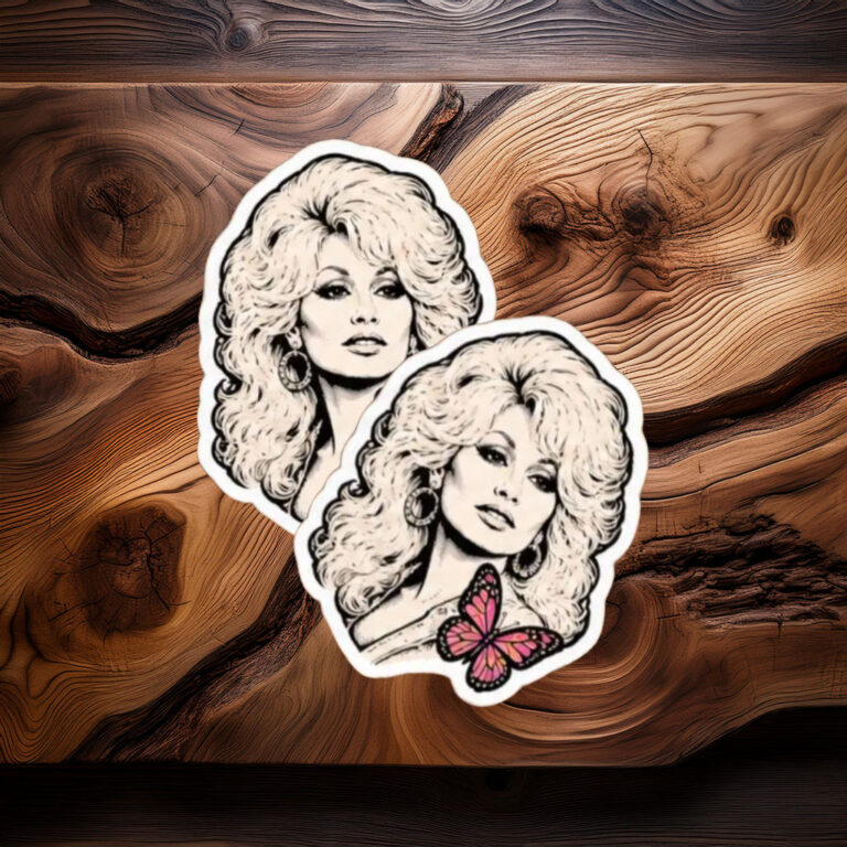 Dolly Parton Inspired Country Music Pink Vintage Sticker