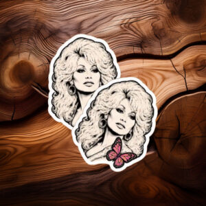 Dolly Parton Inspired Country Music Pink Vintage Sticker