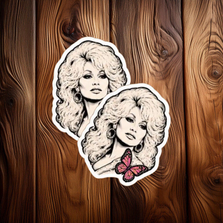 Dolly Parton Inspired Country Music Pink Vintage Sticker