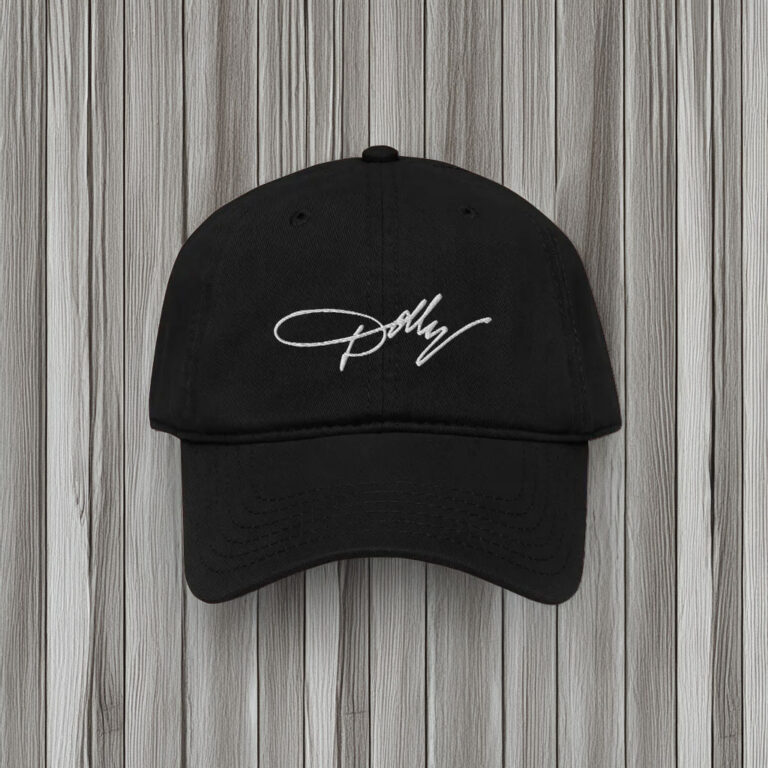Dolly Signature Embroidered Garment Washed Baseball Cap