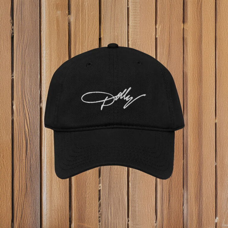 Dolly Signature Embroidered Garment Washed Baseball Cap