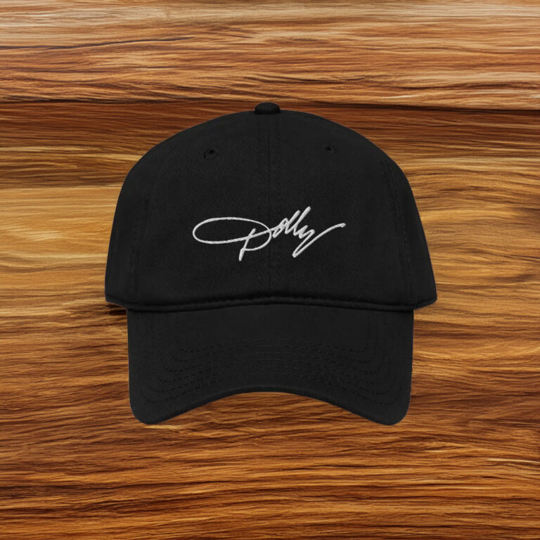 Dolly Signature Embroidered Garment Washed Baseball Cap