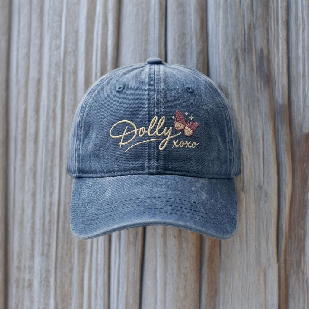 Dolly XOXO Embroidered Butterfly Dad Hat
