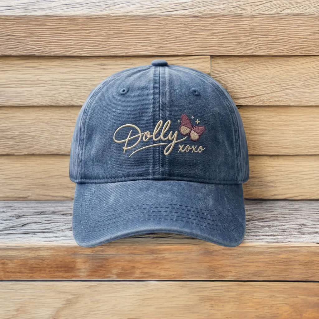 Dolly XOXO Embroidered Butterfly Dad Hat