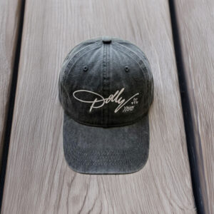 Embroidered Dolly Signature Washed Baseball Cap