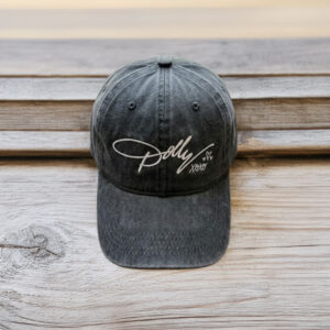 Embroidered Dolly Signature Washed Baseball Cap